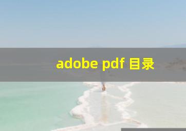 adobe pdf 目录